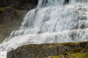 Dynjandi waterfall at summer
