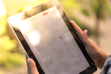 digital planner or Calendar on tablet