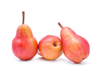 Red pears isolated on white background