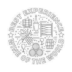 Winemaking, wine tasting graphic design concept