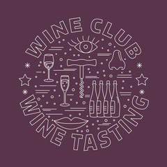 Winemaking, wine tasting graphic design concept