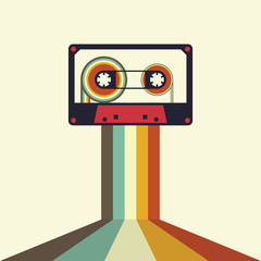 Cassette retro vintage style vector illustration © thenatchdl