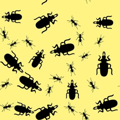 Beetle insect seamless pattern 665