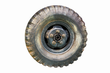  Tire of old car  on white background
