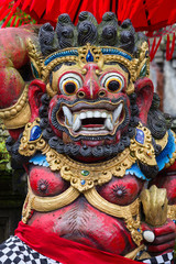 Balinese God statue in Central Bali temple. Indonesia