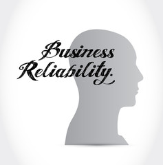 Business reliability thinking brain concept