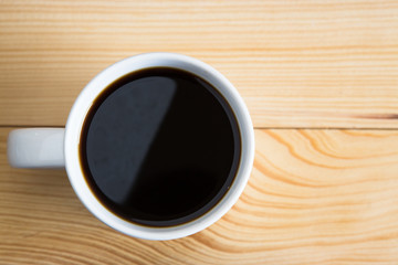 Coffee cup on wooden tables