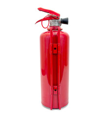 Obraz premium Back of fire extinguisher isolated on white background