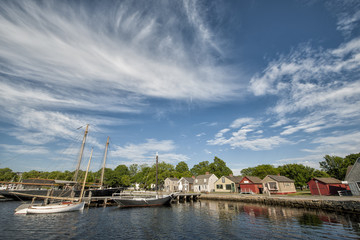 Fototapeta na wymiar Historical Seaport in Mystic Connecticut