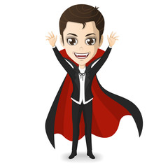 cute young dracula on halloweenday
