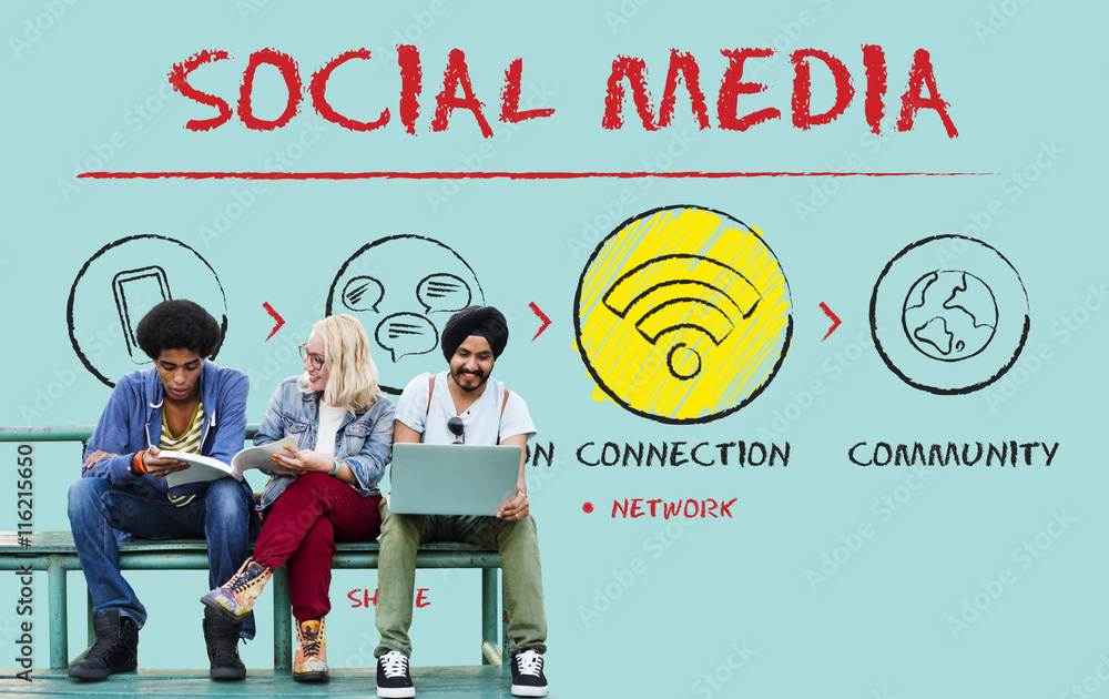 Poster internet multimedia technology networking concept