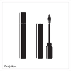 Black mascara on a white background