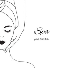 Massage picture face contours for spa or beauty salon