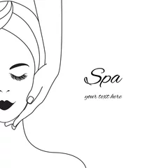 Foto auf Glas Massage picture face contours for spa or beauty salon © ange1011