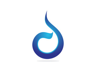 D letter liquid logo icon template
