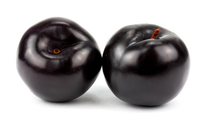  black plums, isolated on white background