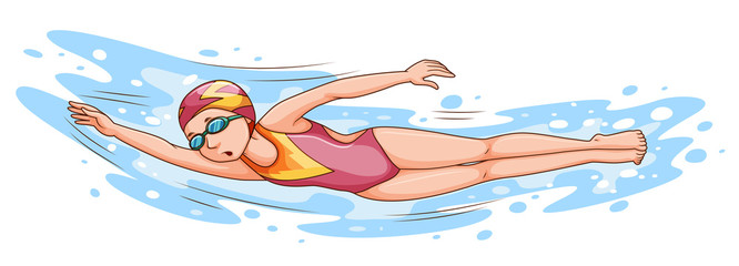 Obraz na płótnie Canvas Woman swimming in the pool
