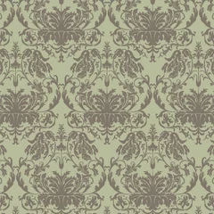 Fototapete Vector Baroque floral damask pattern background. Luxury classic floral damask ornament, royal Victorian vintage texture for wallpapers, textile, fabric © castecodesign