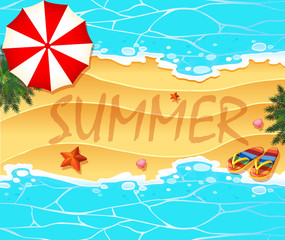 Fototapeta na wymiar Summer theme background wtih beach and sea