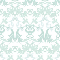 Fototapeta na wymiar Vector damask pattern ornament. Exquisite Baroque element template. Classical luxury fashioned damask ornament, Royal Victorian texture for wallpapers, textile, wrapping. Opal blue color