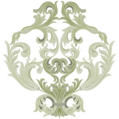 Vector damask ornament. Exquisite Baroque template. Classical luxury fashioned damask ornament, Royal Victorian texture for wallpapers, textile, wrapping. Lint green color ornament