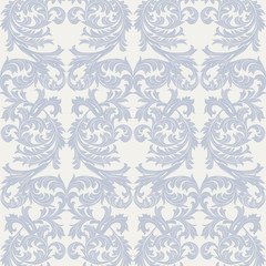 Fototapeta na wymiar Vector Baroque Vintage floral Damask pattern. Luxury Classic ornament, Royal Victorian texture for wallpapers, textile, fabric. Serenity color