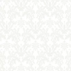 Foto op Plexiglas Vector barok Vintage bloemendamastpatroon. Luxe Klassiek ornament, Koninklijke Victoriaanse textuur voor behang, textiel, stof. Wit grijze kleur © castecodesign