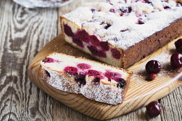 Homemade cherry cake