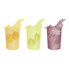 Fototapeta premium Summer cocktail fresh drinks Vector