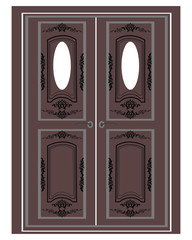 Entrance in classic style. Vector architectural facade. drawing of classic building. Vector architectural template background