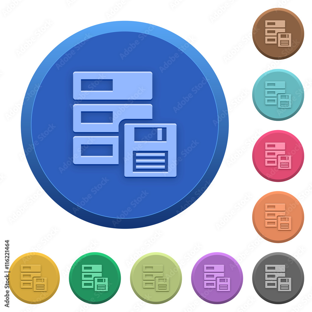 Poster embossed backup buttons