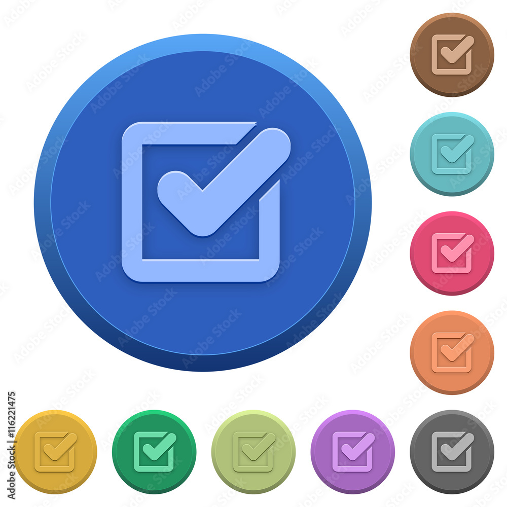 Poster embossed checkbox buttons