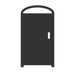 Door icon. Simple flat logo of closed door on white background. Vector illustration.