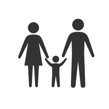 Family icon. Simple flat logo of family door on white background. Vector illustration.
