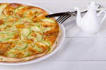 healthy eating, pie with zucchini