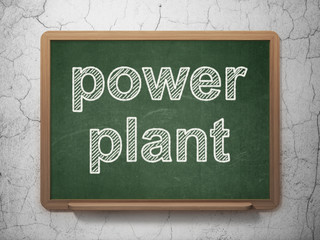 Manufacuring concept: Power Plant on chalkboard background