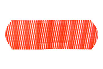 Red adhesive plaster on a white background