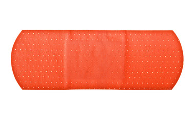 Red adhesive plaster on a white background