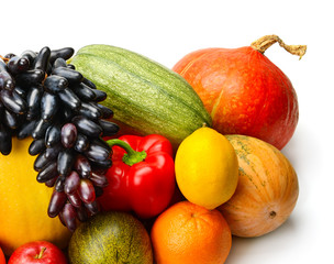 fruit and vegetable isolated on white background