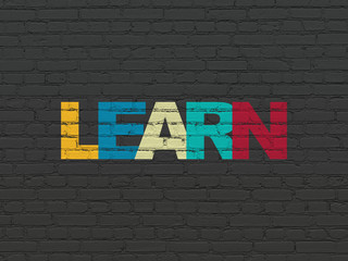 Learning concept: Learn on wall background