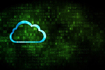 Cloud computing concept: Cloud on digital background
