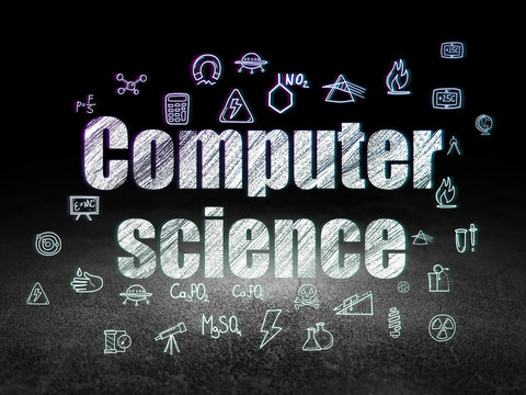 Science concept: Computer Science in grunge dark room