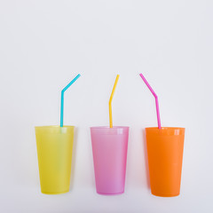 Colored plastic glasses for crazy party.