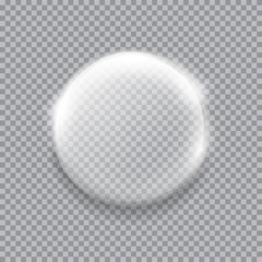 white transparent glass sphere with glares and highlights