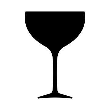 Wine glass icon. Wider bowl glass drinkware preferred for red wine. Vector Illustration