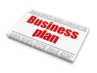 Finance concept: newspaper headline Business Plan