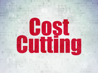 Finance concept: Cost Cutting on Digital Data Paper background