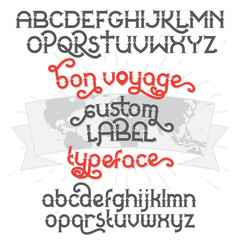 Custom retro typeface Bon Voyage