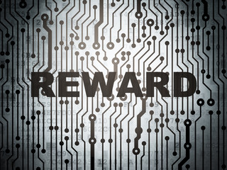 Business concept: circuit board with Reward