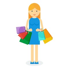 Naklejka premium girl with bag